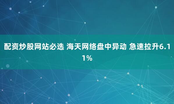 配资炒股网站必选 海天网络盘中异动 急速拉升6.11%
