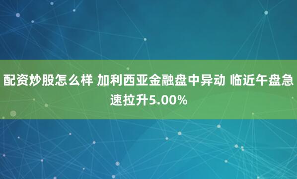 配资炒股怎么样 加利西亚金融盘中异动 临近午盘急速拉升5.00%